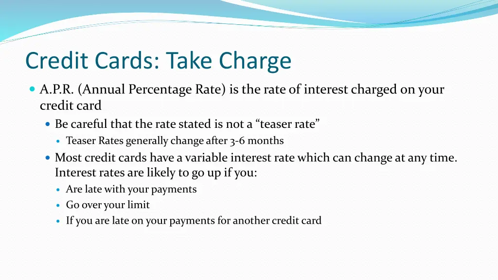 credit cards take charge 1