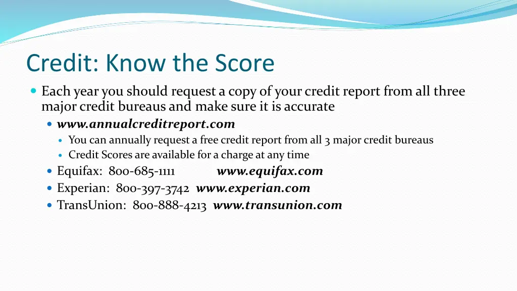 credit know the score each year you should