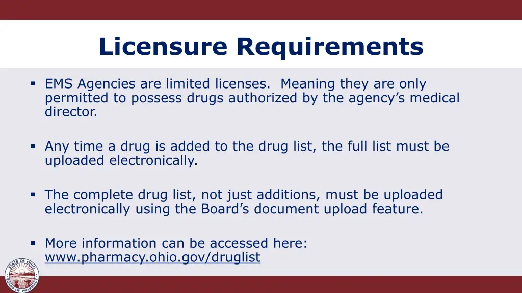 licensure requirements 2