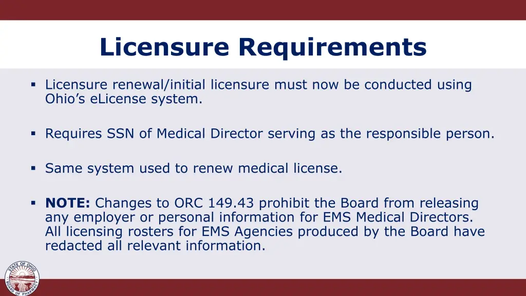 licensure requirements 4