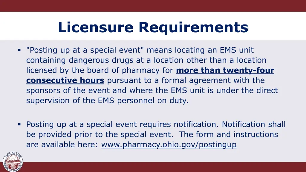 licensure requirements 6