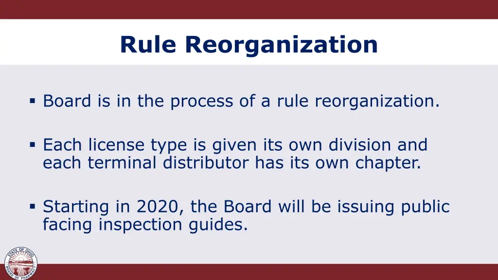 rule reorganization