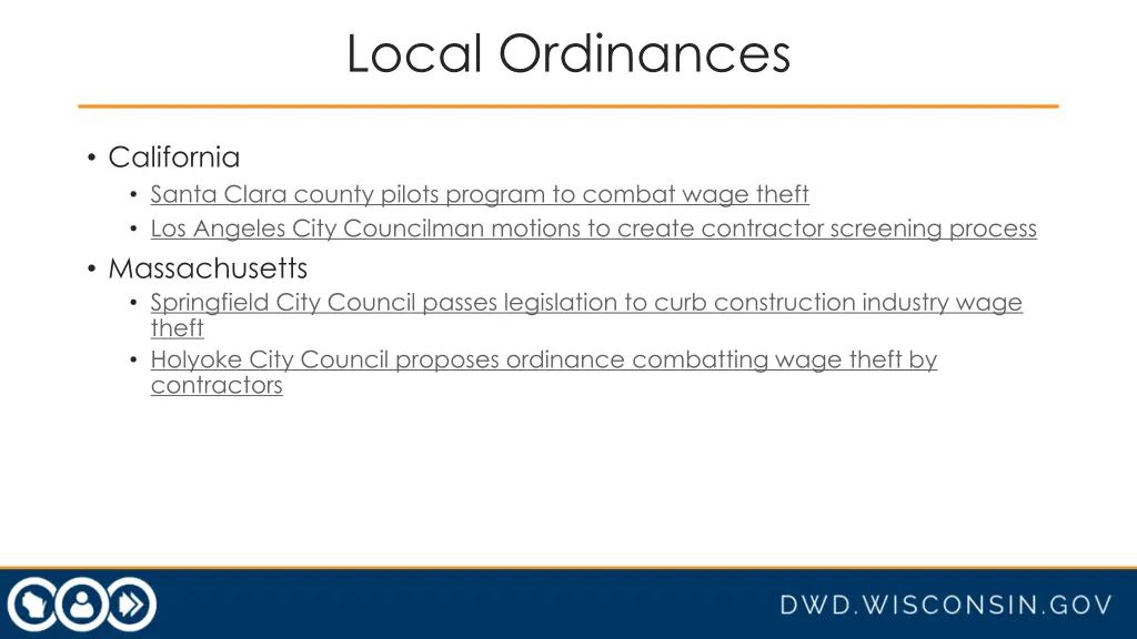 local ordinances