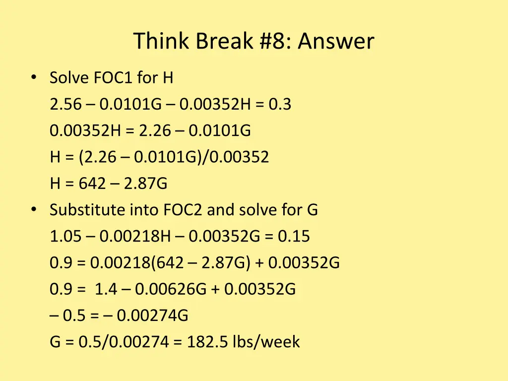 think break 8 answer 1