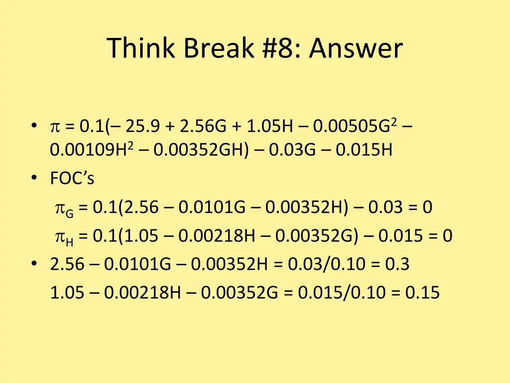 think break 8 answer