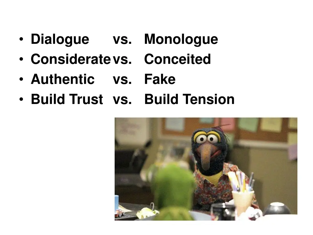 dialogue considerate vs conceited authentic
