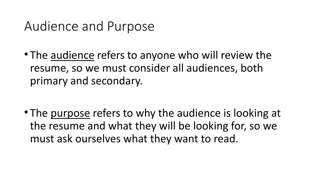 audience and purpose