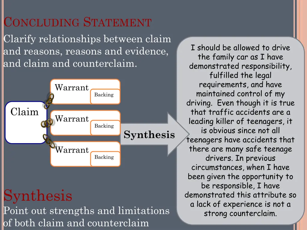 c oncluding s tatement clarify relationships