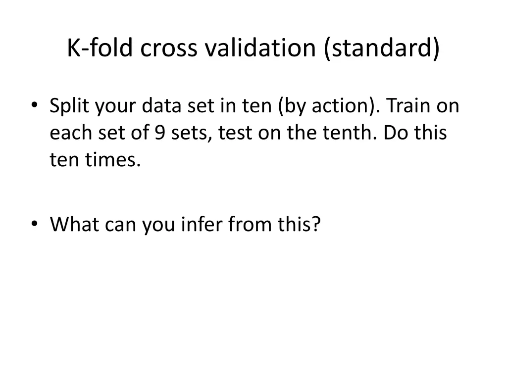 k fold cross validation standard