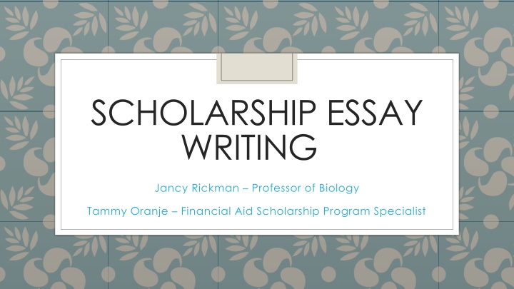 scholarship essay writing