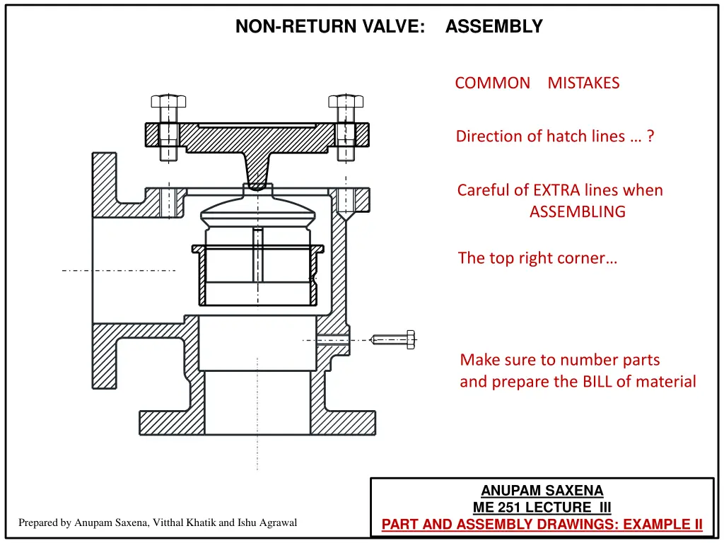 non return valve assembly