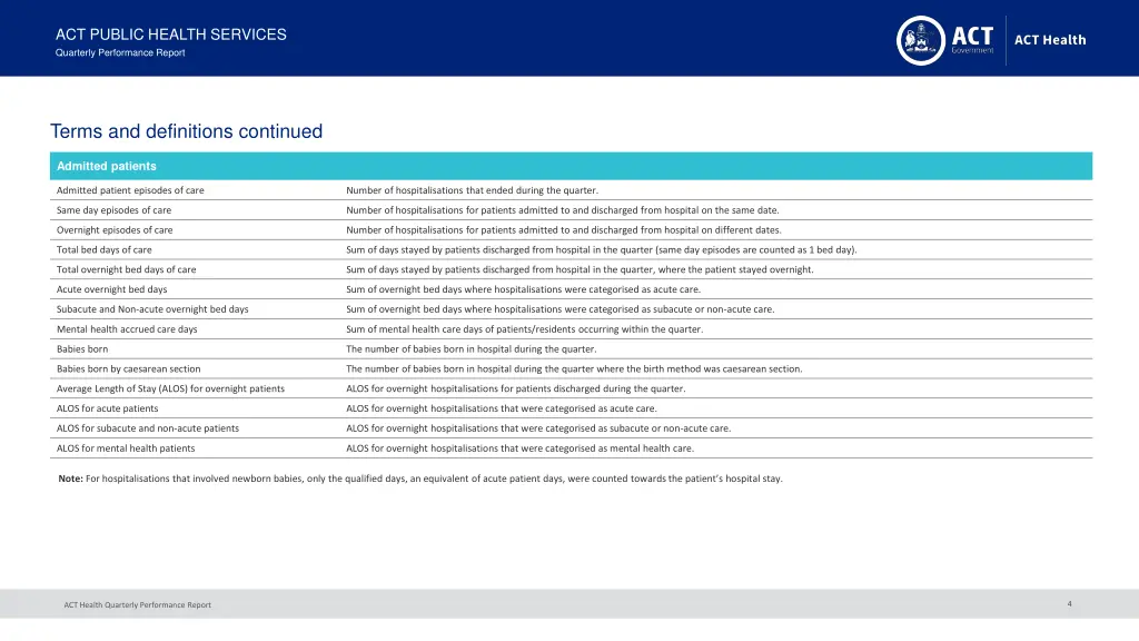 act public health services quarterly performance 3