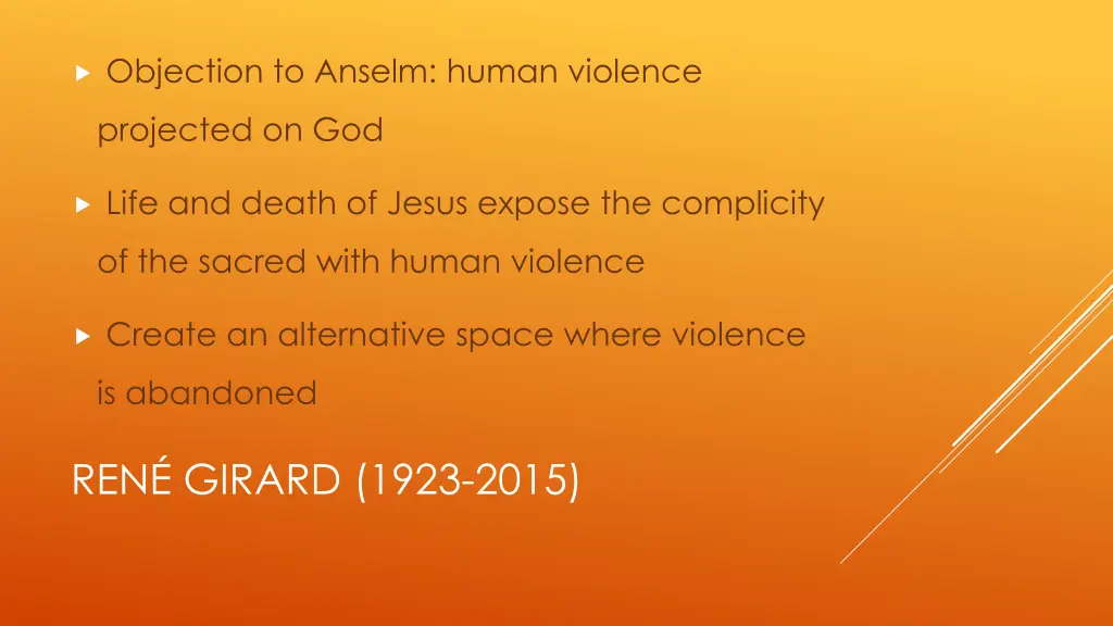 objection to anselm human violence