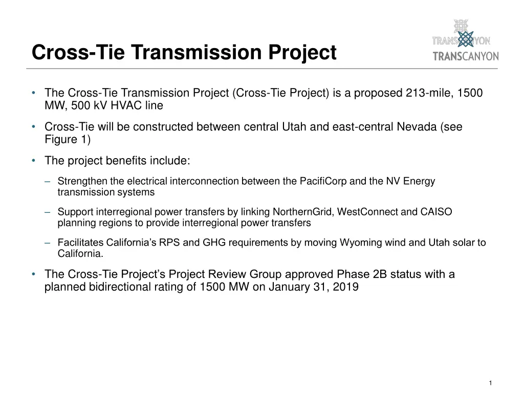 cross tie transmission project