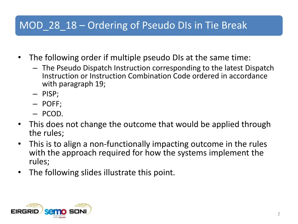 mod 28 18 ordering of pseudo dis in tie break