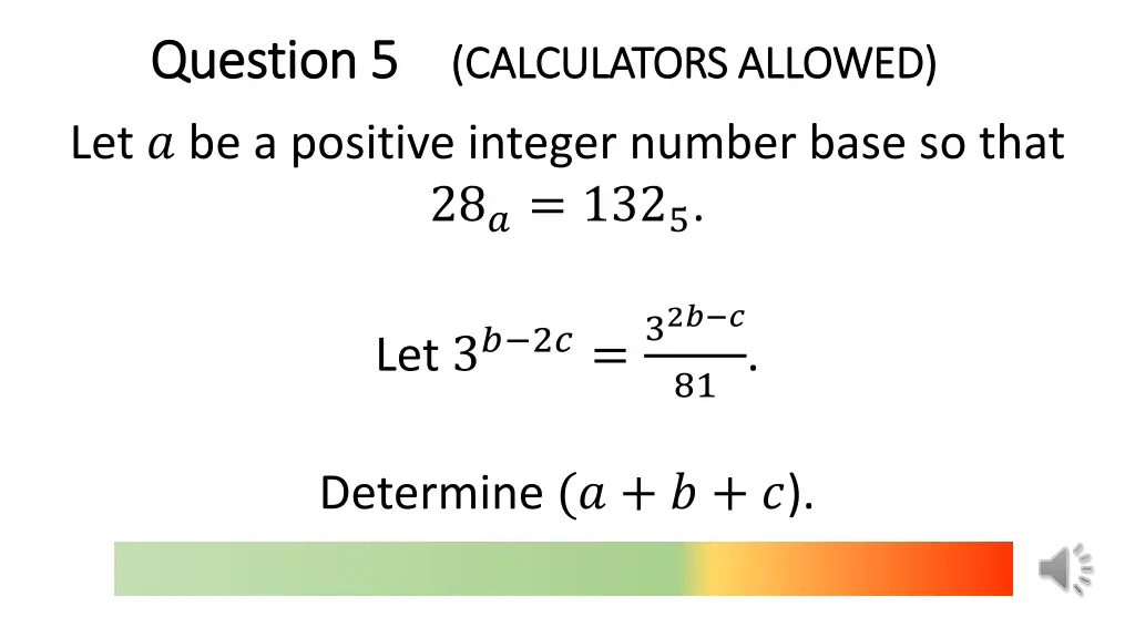 question 5 question 5 calculators allowed