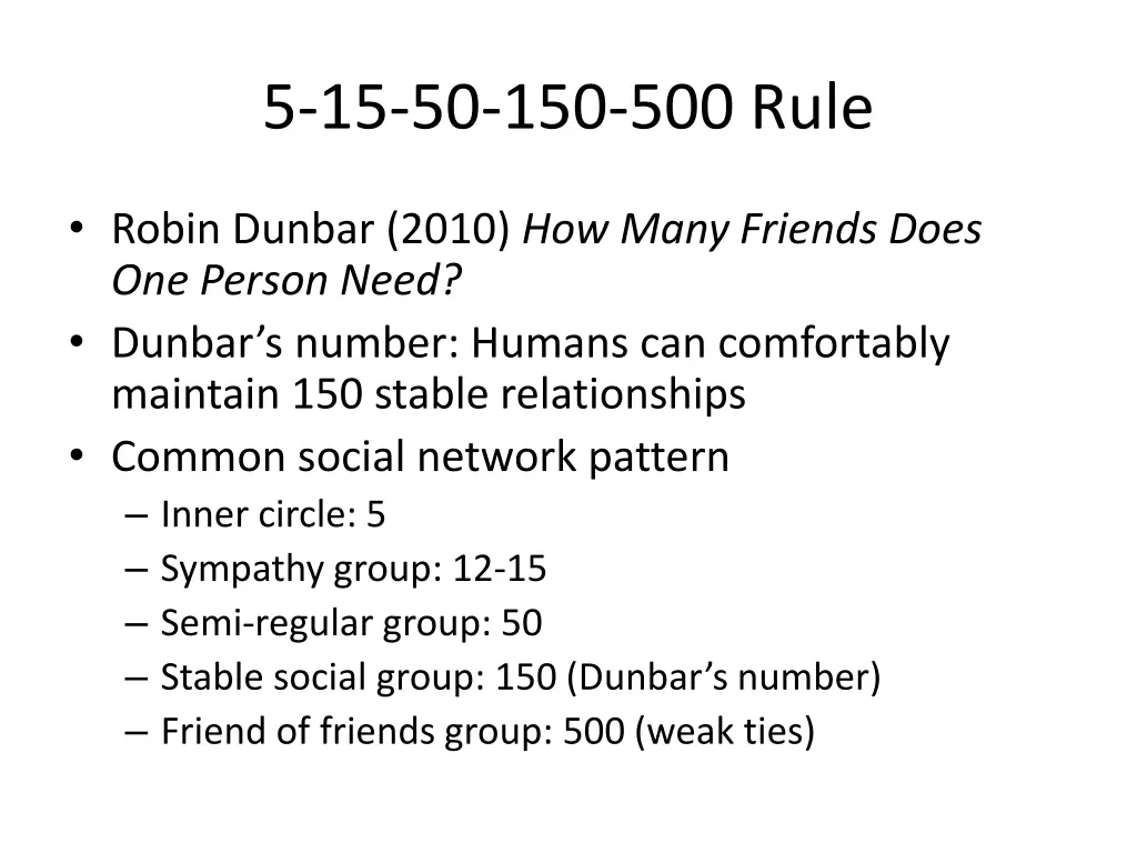 5 15 50 150 500 rule