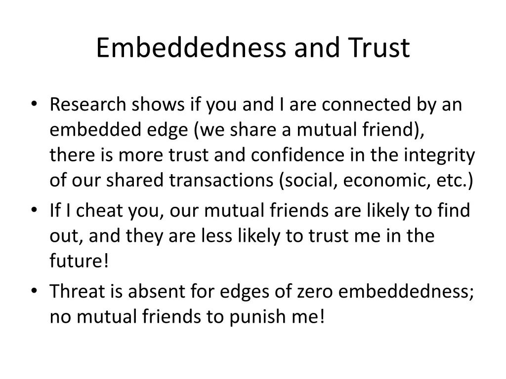 embeddedness and trust