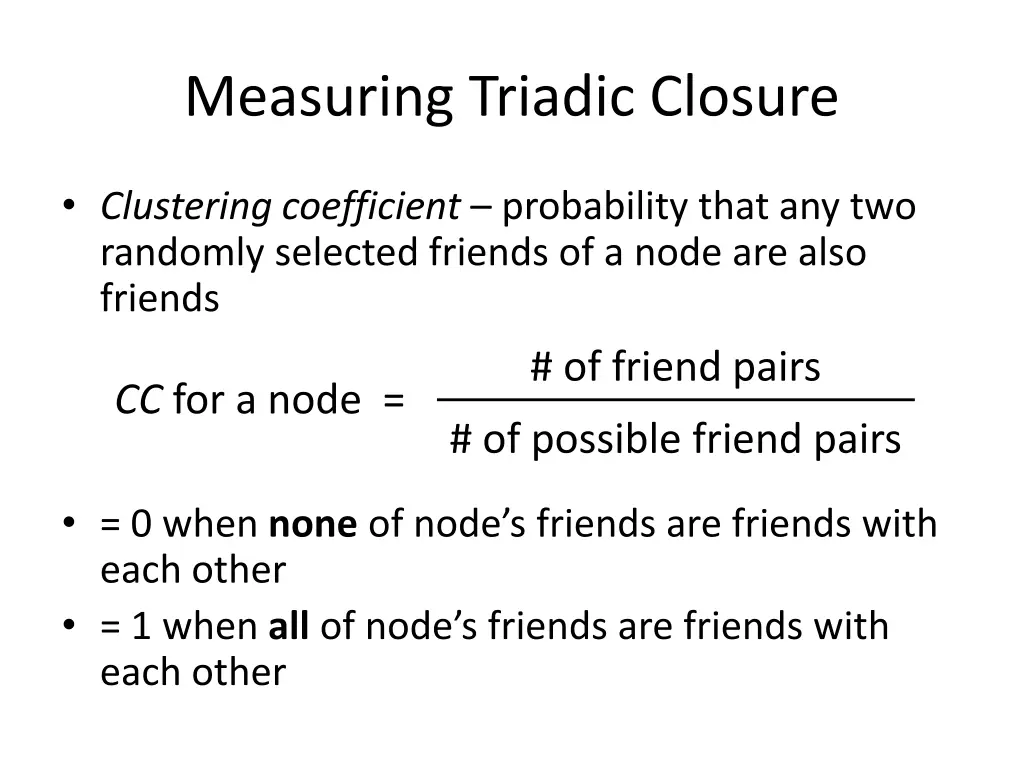 measuring triadic closure