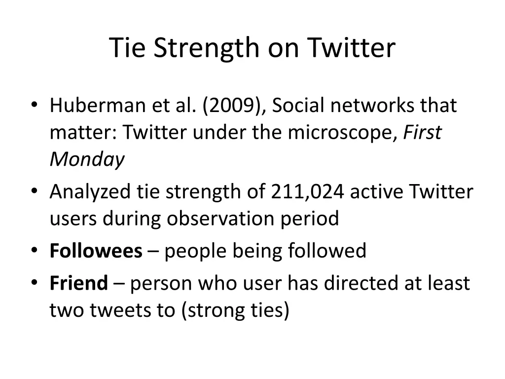 tie strength on twitter