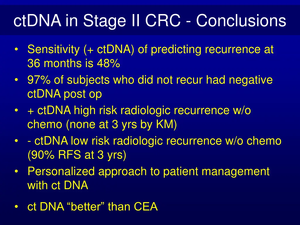 ctdna in stage ii crc conclusions