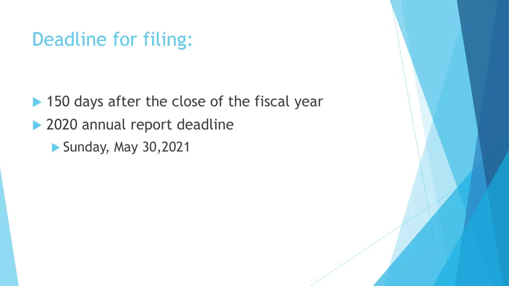 deadline for filing