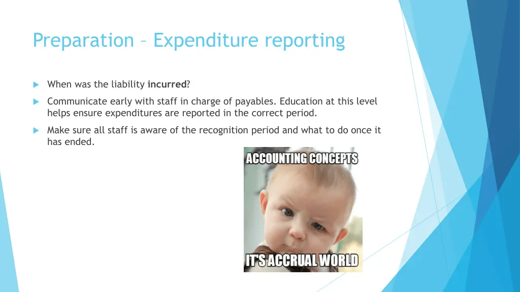 preparation expenditure reporting