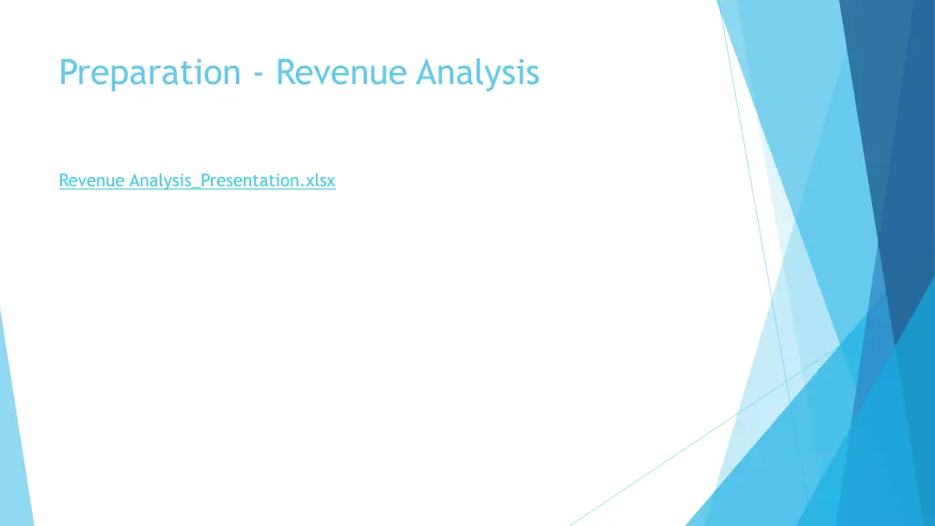 preparation revenue analysis