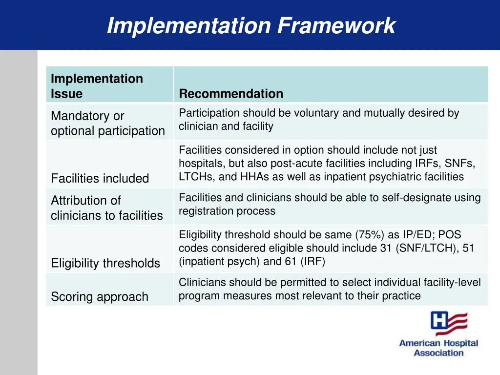 implementation framework