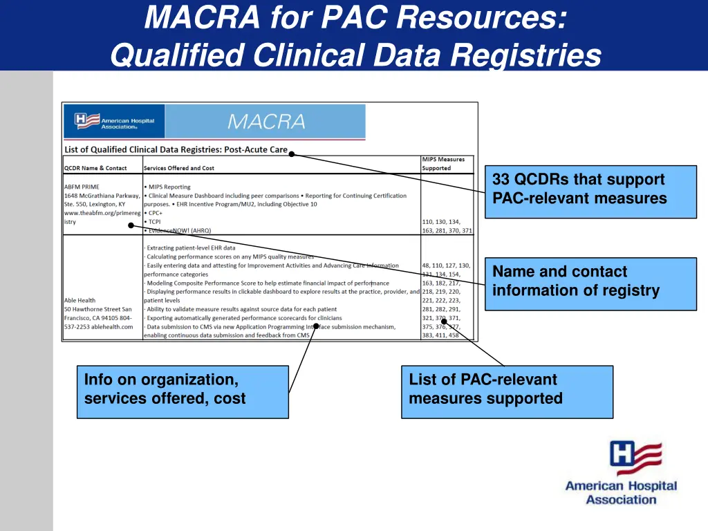 macra for pac resources qualified clinical data