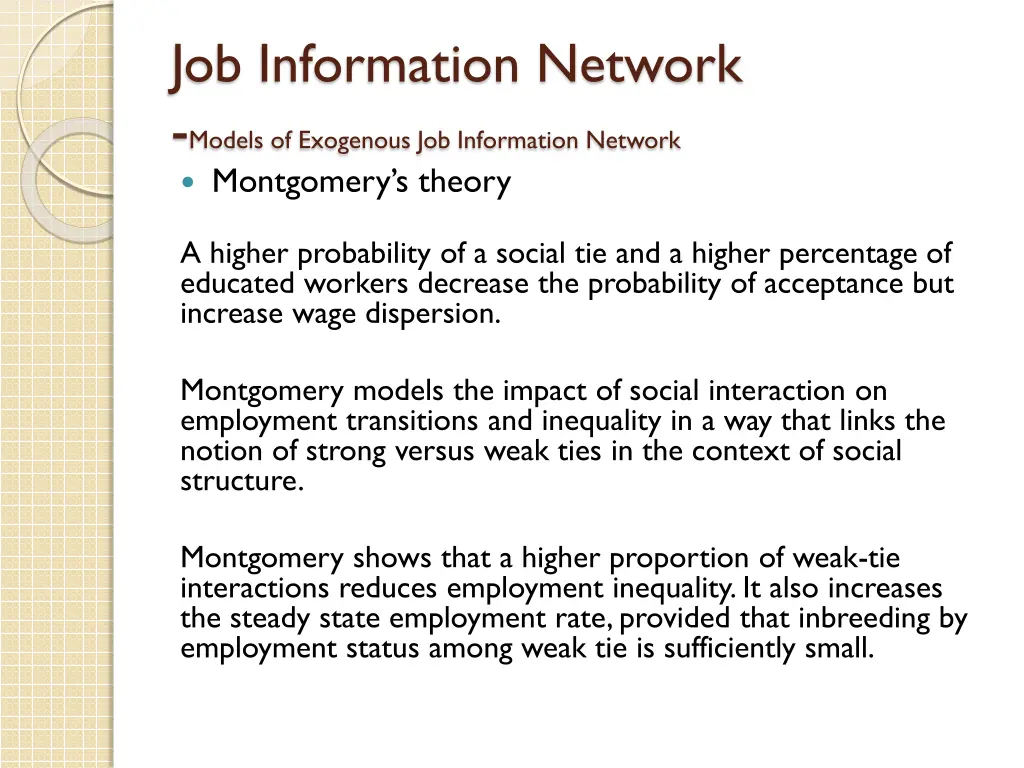 job information network models of exogenous 2