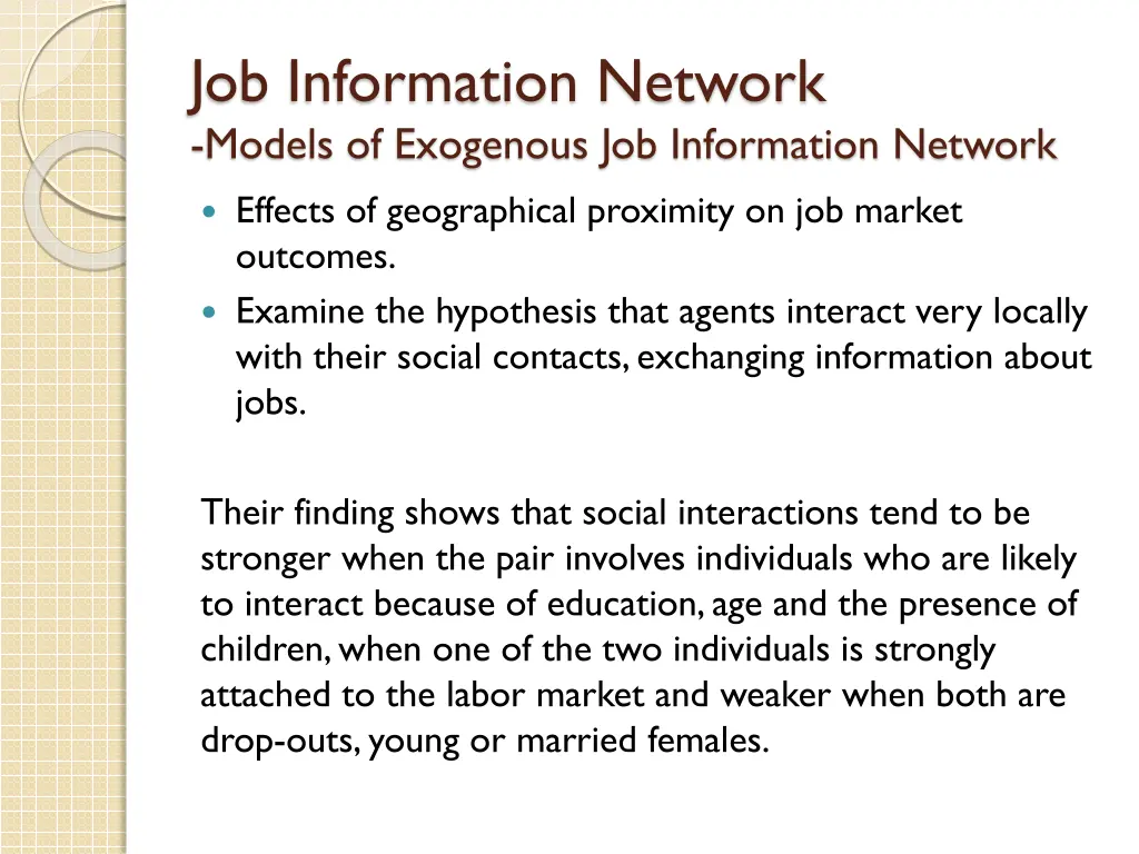 job information network models of exogenous 5