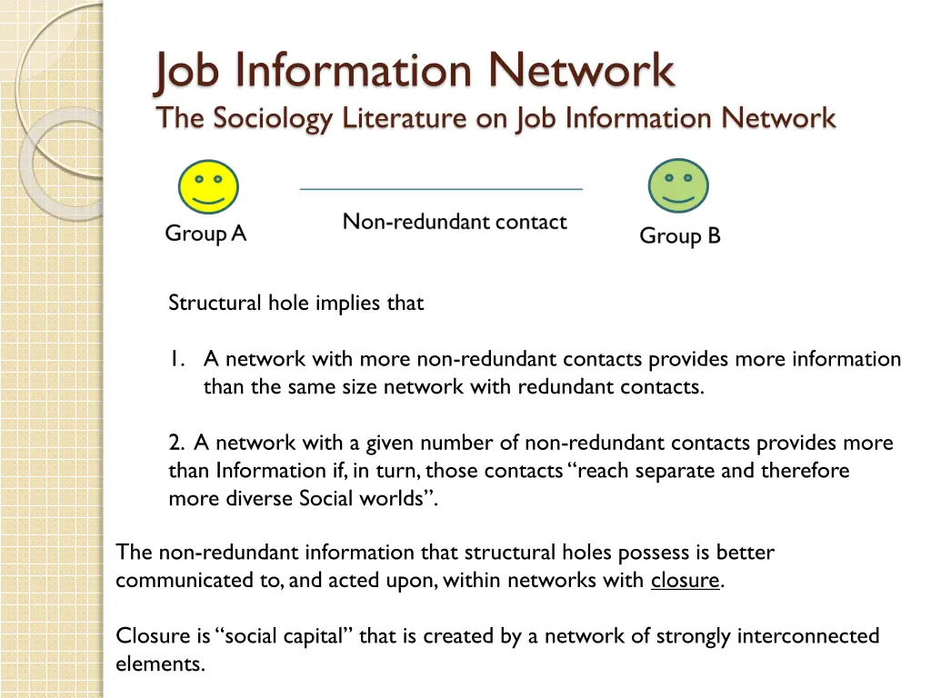 job information network the sociology literature 2