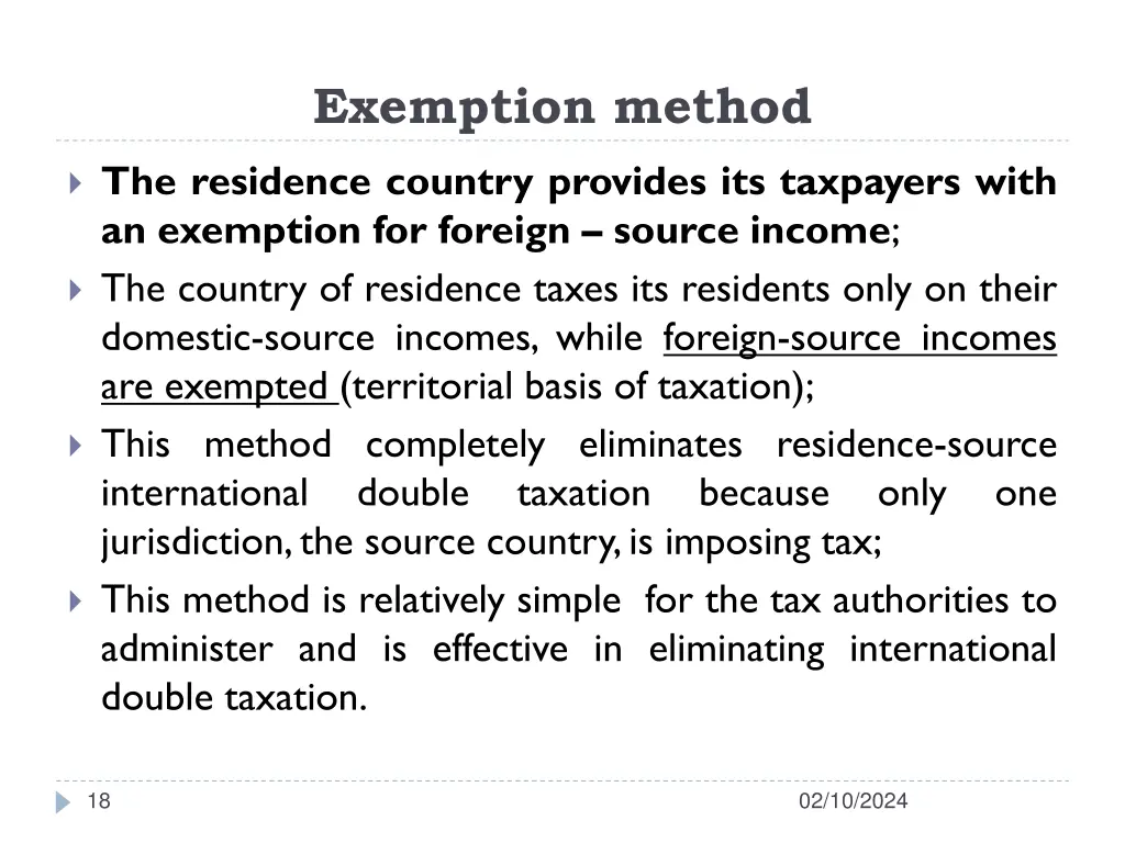 exemption method