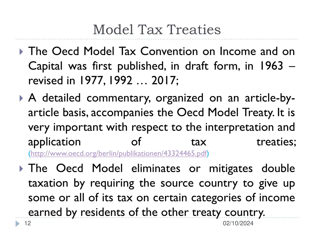 model tax treaties