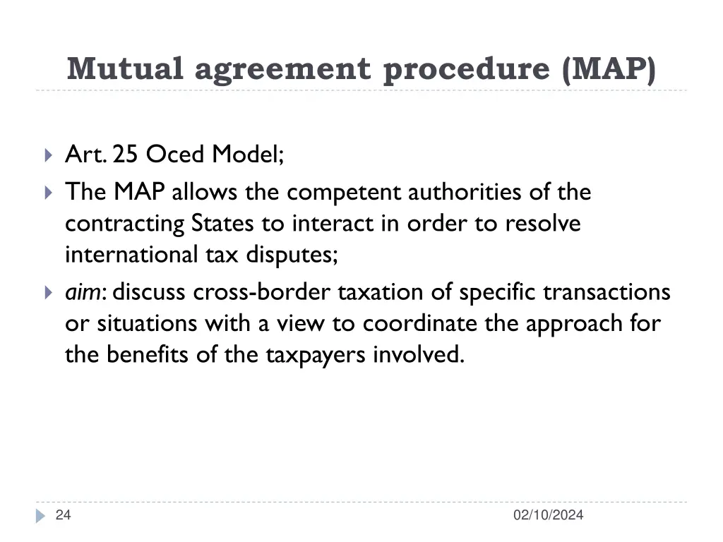 mutual agreement procedure map