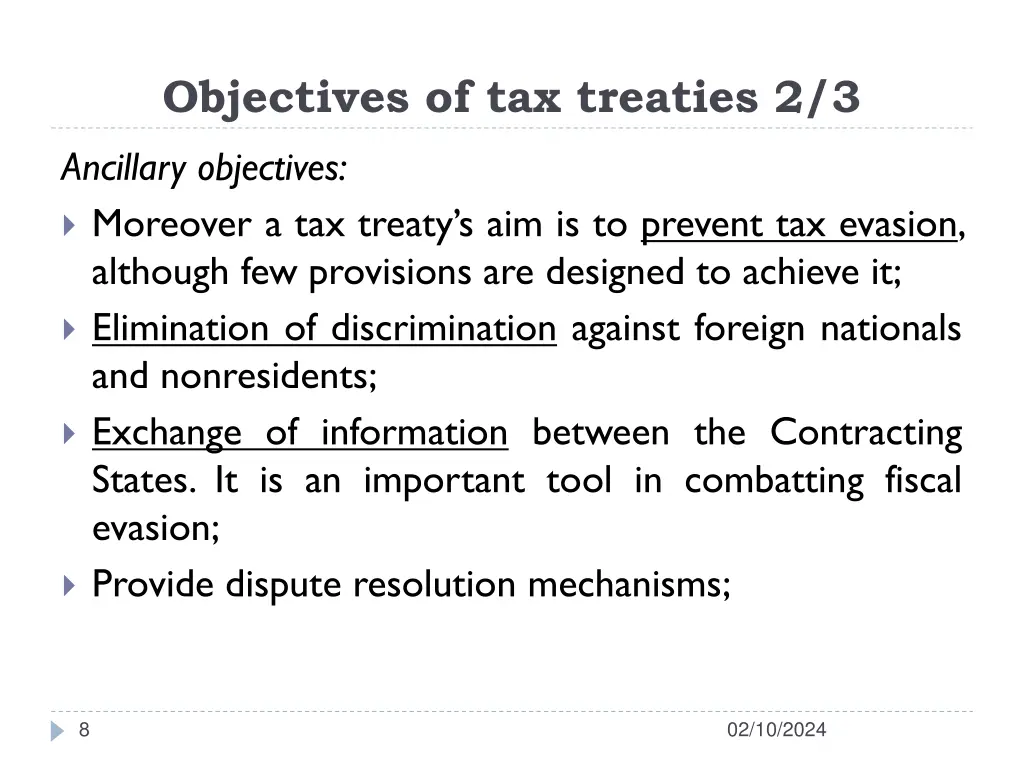 objectives of tax treaties 2 3