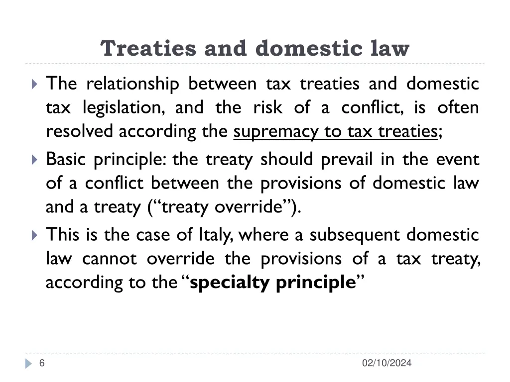 treaties and domestic law