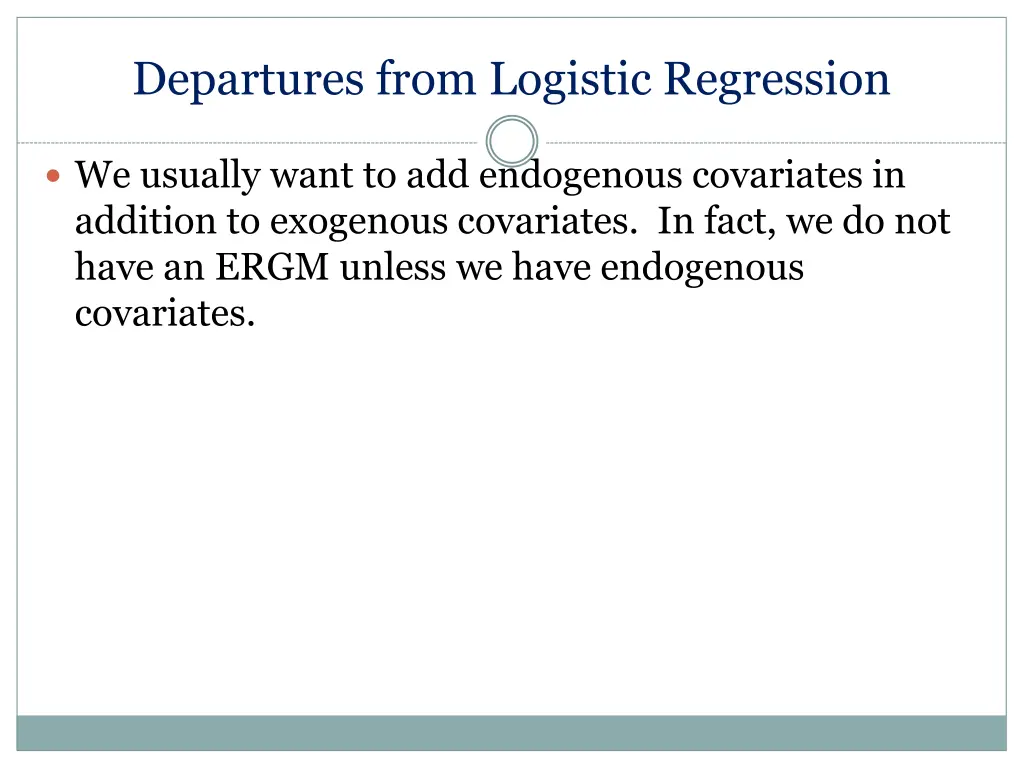 departures from logistic regression 1