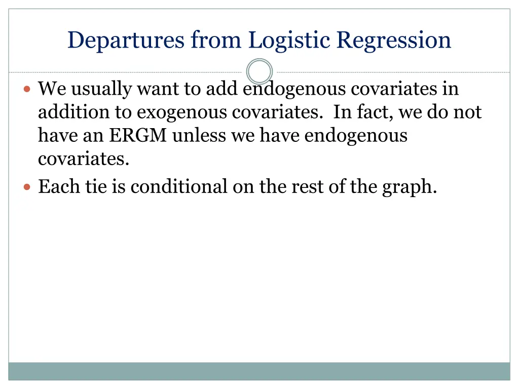 departures from logistic regression 2