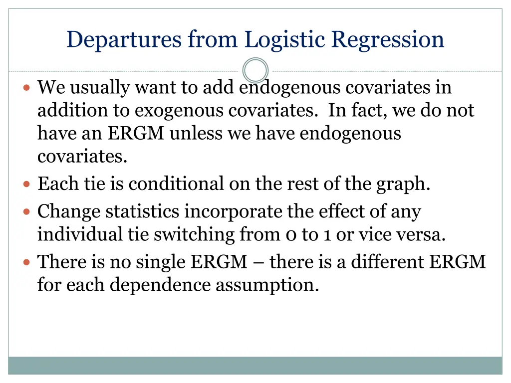 departures from logistic regression 4