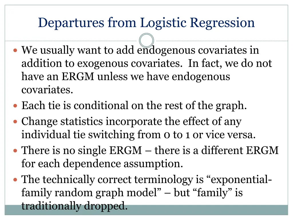 departures from logistic regression 5