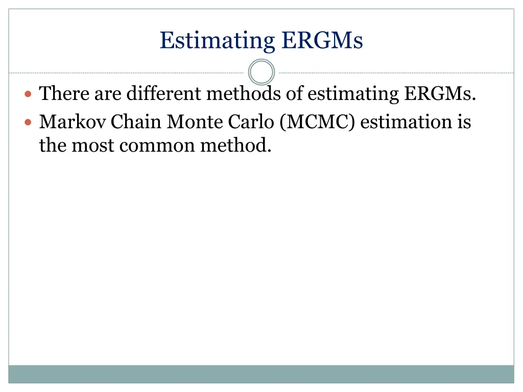 estimating ergms 2