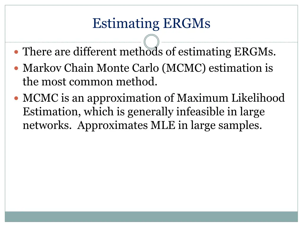 estimating ergms 3