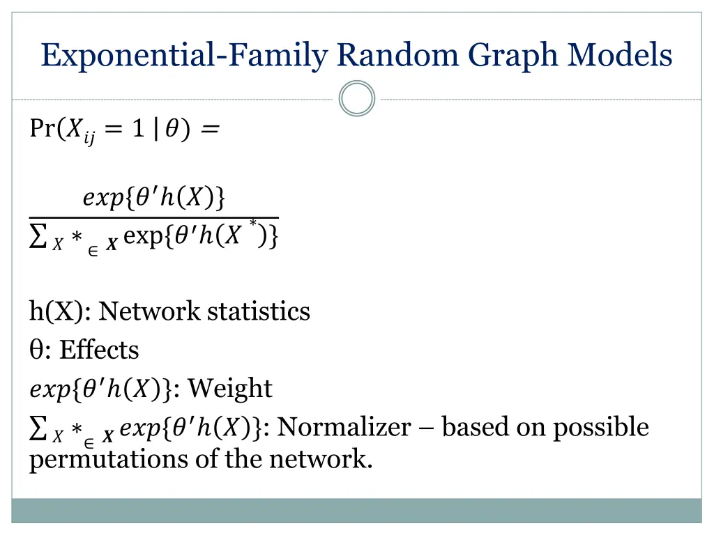 exponential family random graph models