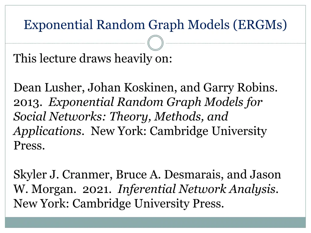 exponential random graph models ergms 1