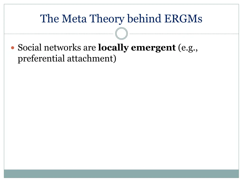 the meta theory behind ergms