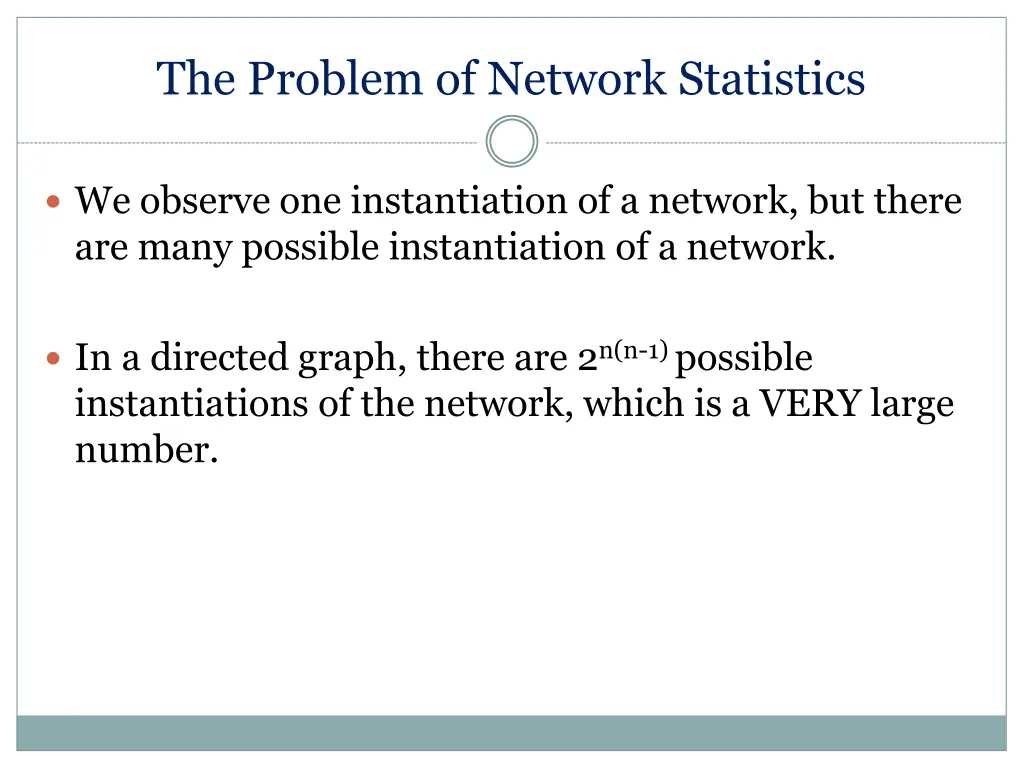 the problem of network statistics 2