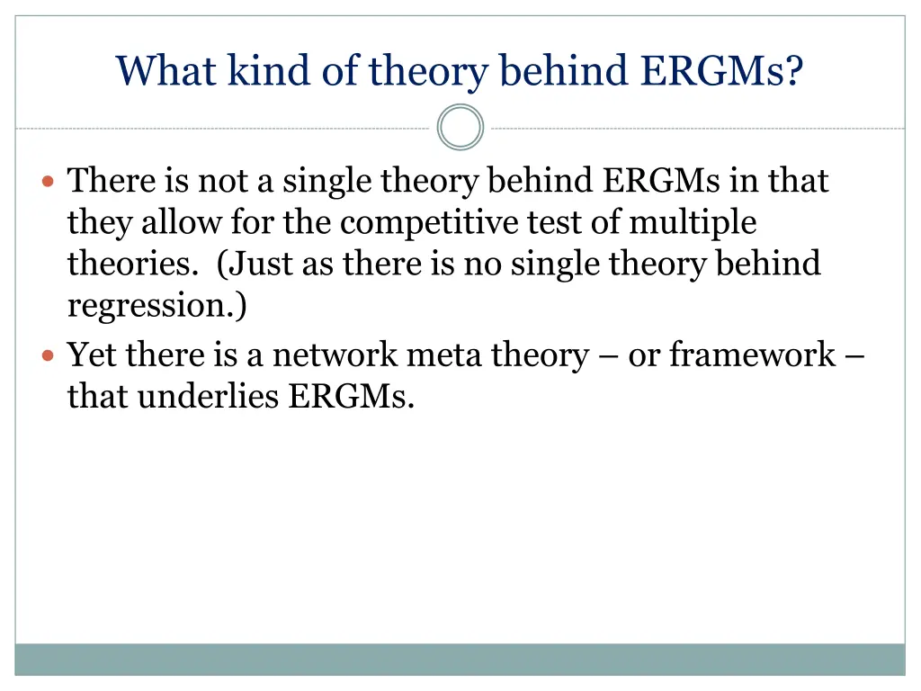 what kind of theory behind ergms 2