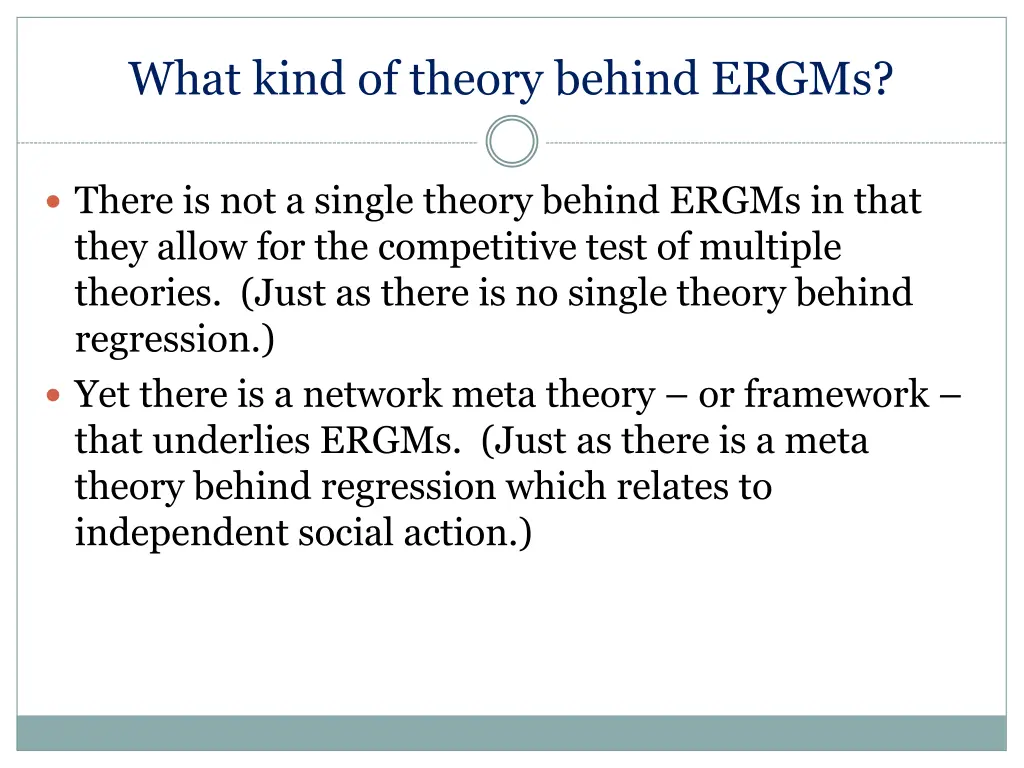 what kind of theory behind ergms 3